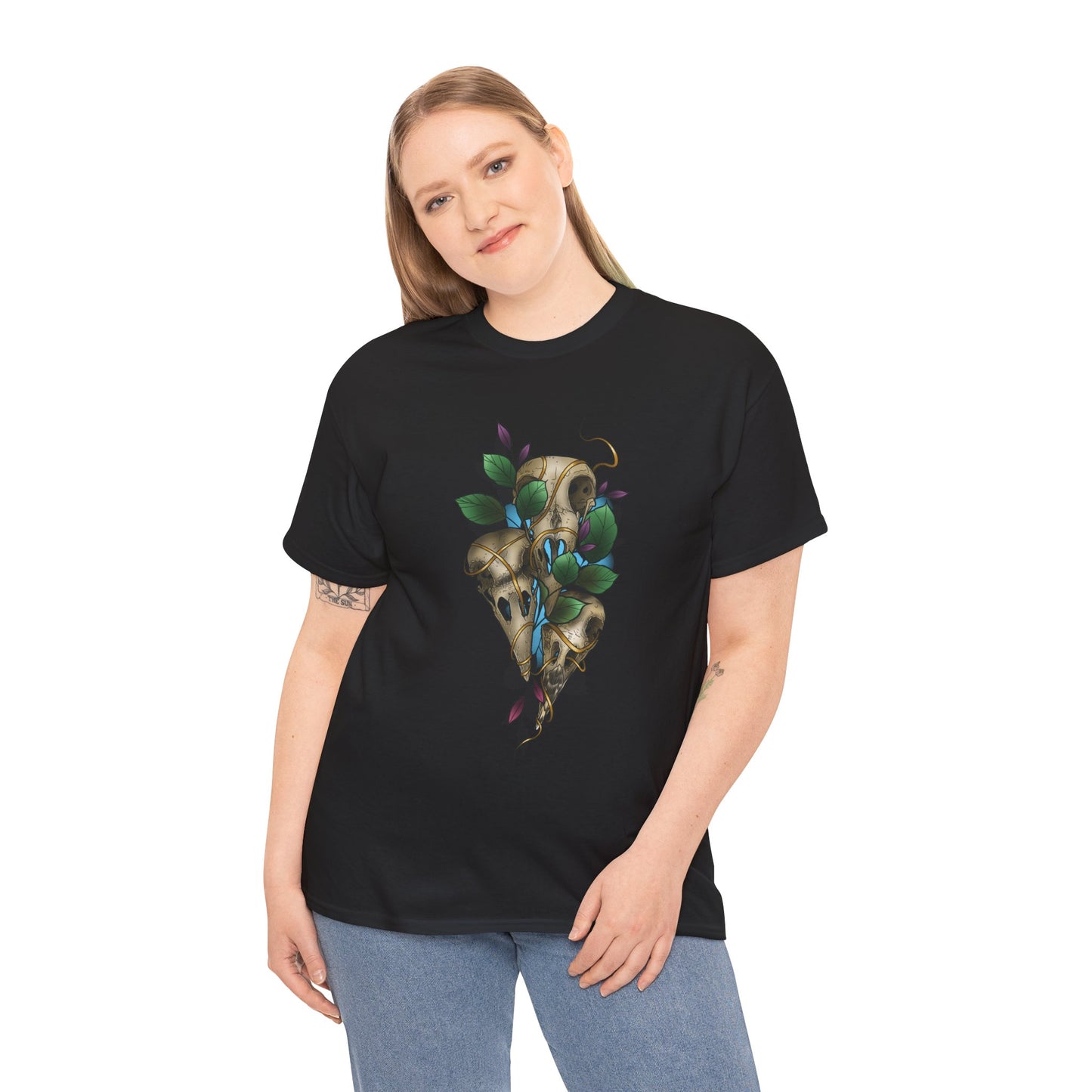 Skull & Vines Graphic Tee — Botanical Skull Art T-Shirt