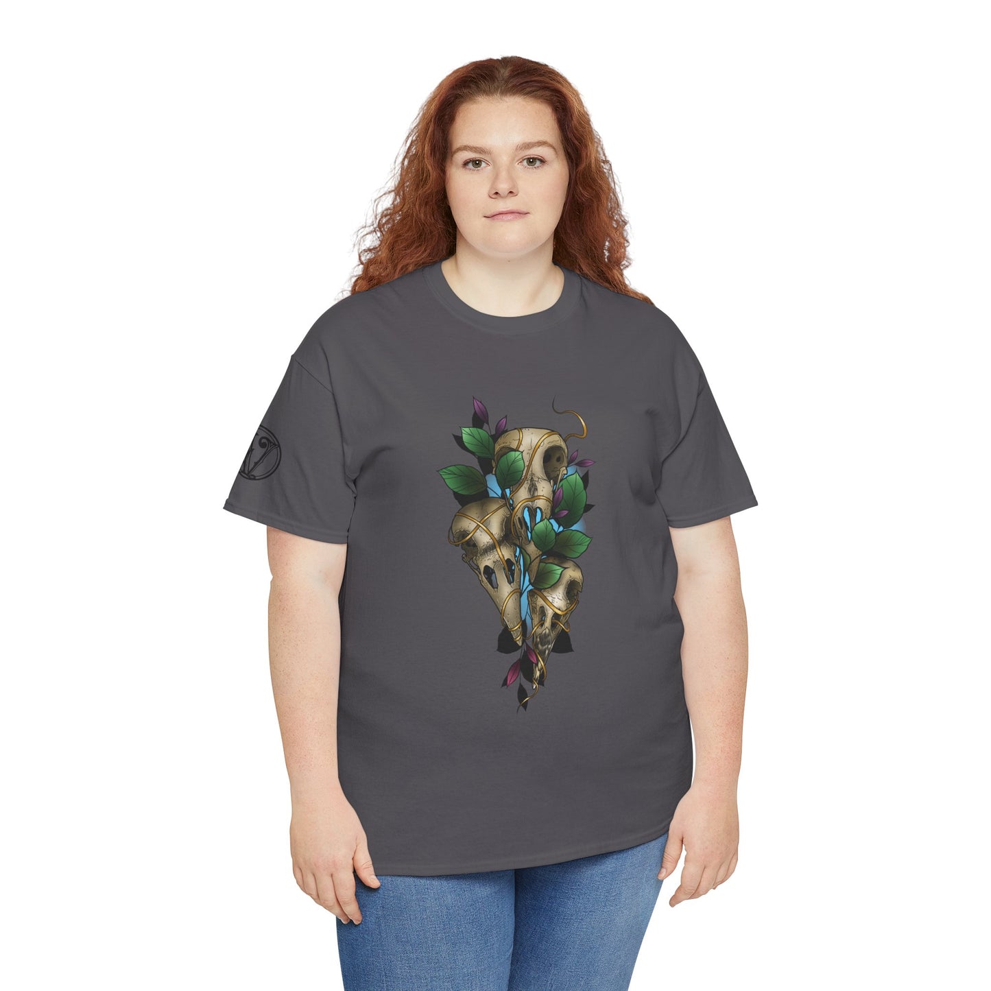 Skull & Vines Graphic Tee — Botanical Skull Art T-Shirt