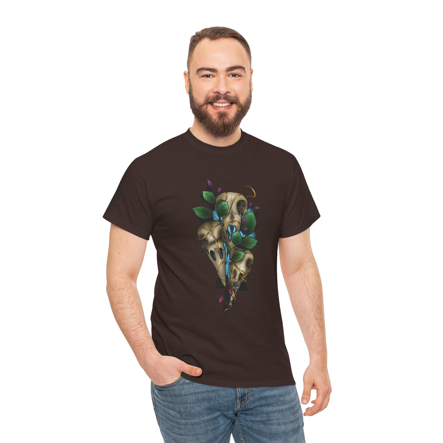 Skull & Vines Graphic Tee — Botanical Skull Art T-Shirt