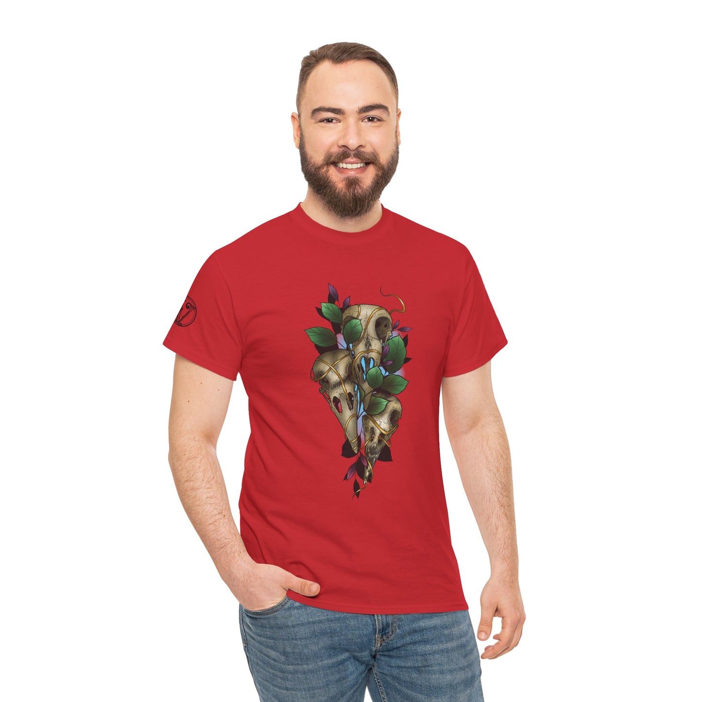 Skull & Vines Graphic Tee — Botanical Skull Art T-Shirt