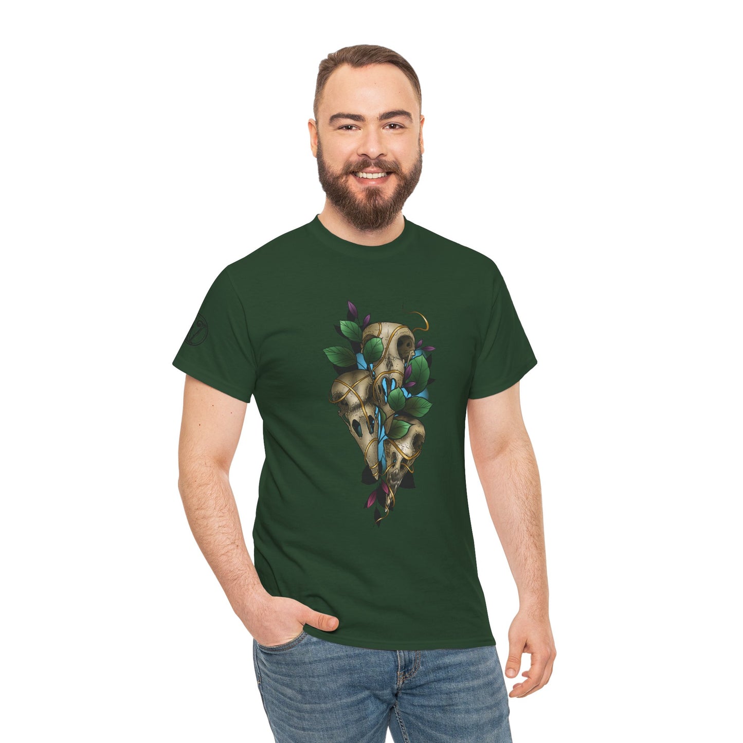 Skull & Vines Graphic Tee — Botanical Skull Art T-Shirt