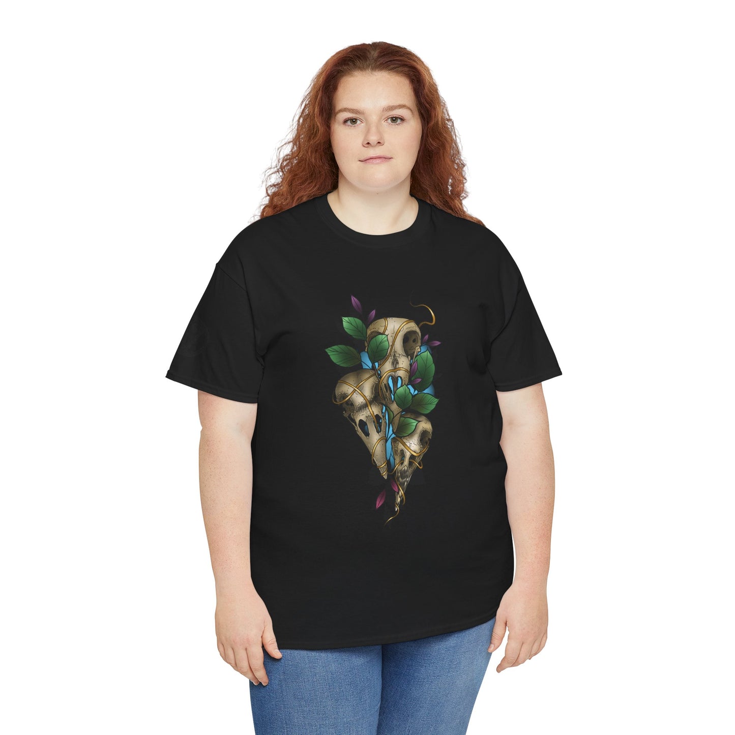 Skull & Vines Graphic Tee — Botanical Skull Art T-Shirt
