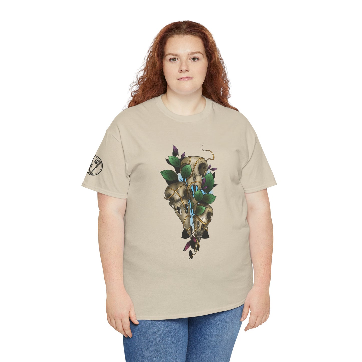 Skull & Vines Graphic Tee — Botanical Skull Art T-Shirt