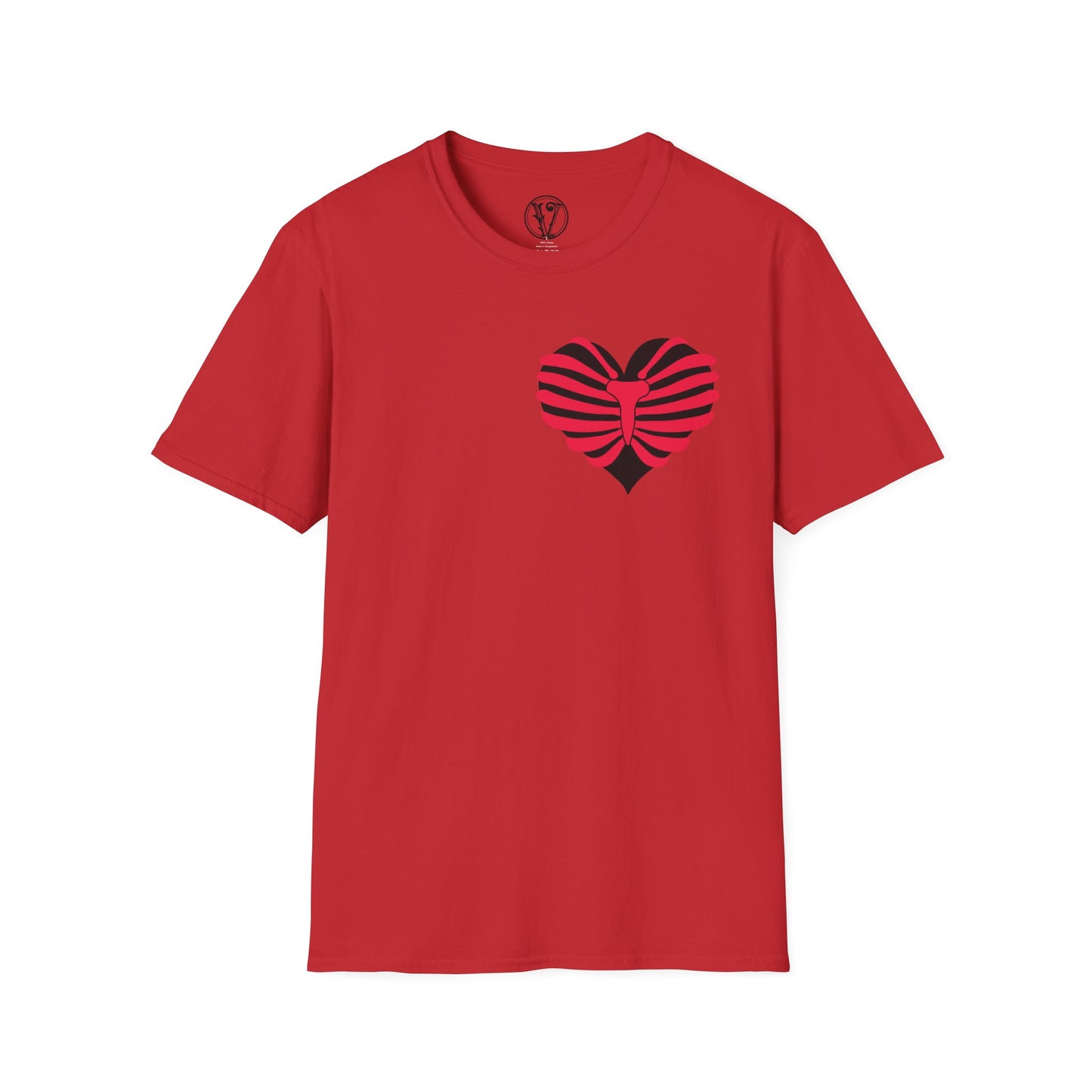 Red & Black Striped Heart T-Shirt — Cute Heart Graphic Tee