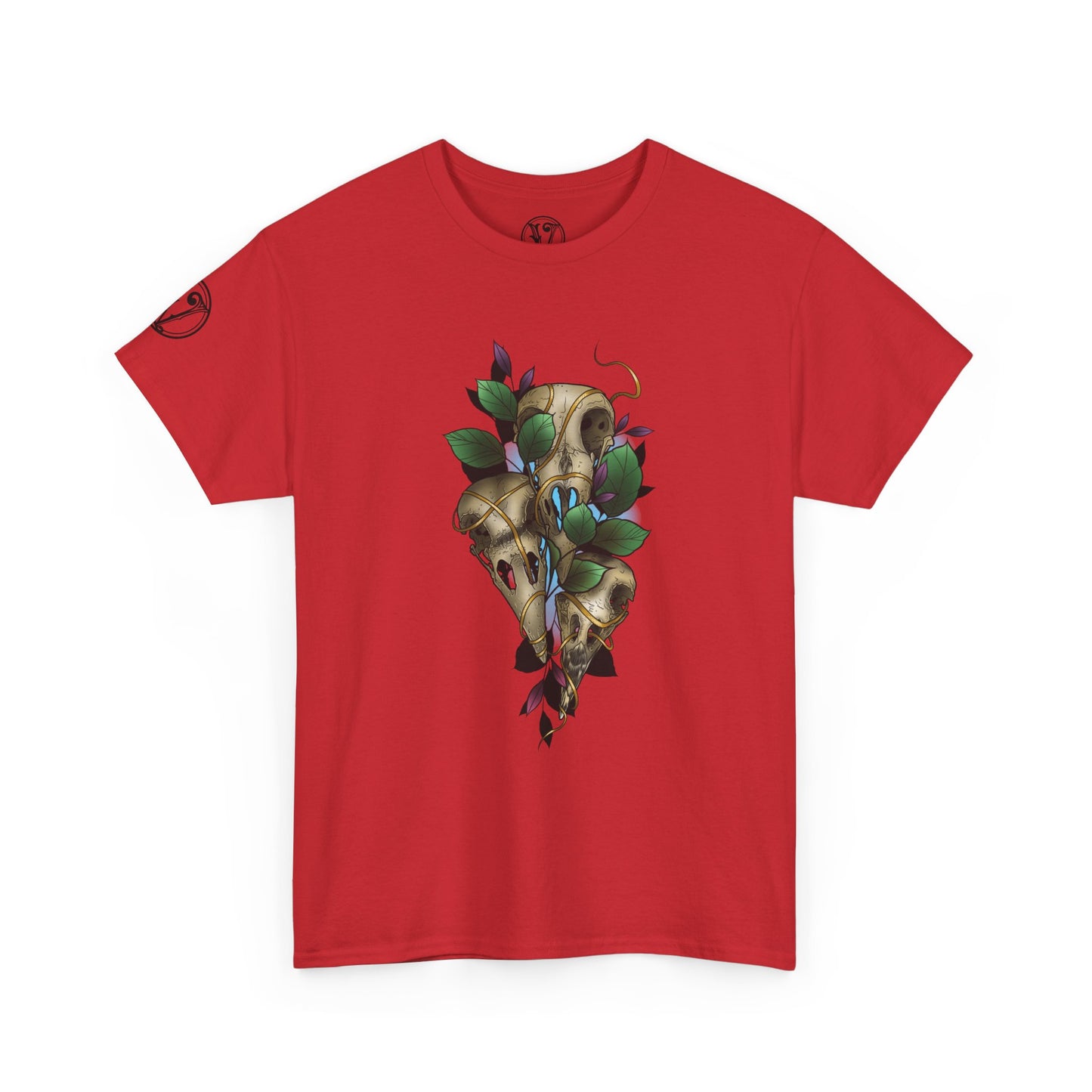 Skull & Vines Graphic Tee — Botanical Skull Art T-Shirt