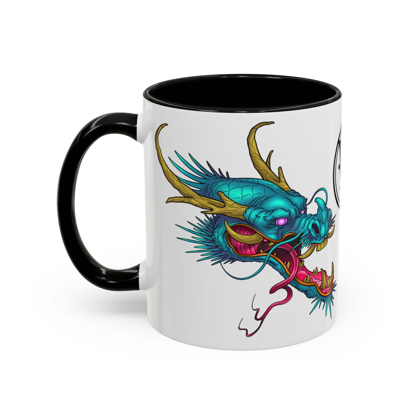 Dragon Crest Accent Coffee Mug — Vibrant Mythical Tea & Coffee Cup