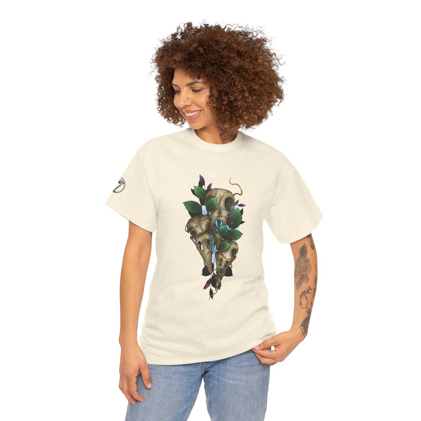 Skull & Vines Graphic Tee — Botanical Skull Art T-Shirt