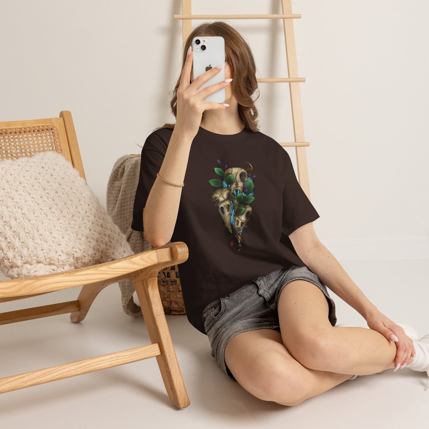 Skull & Vines Graphic Tee — Botanical Skull Art T-Shirt