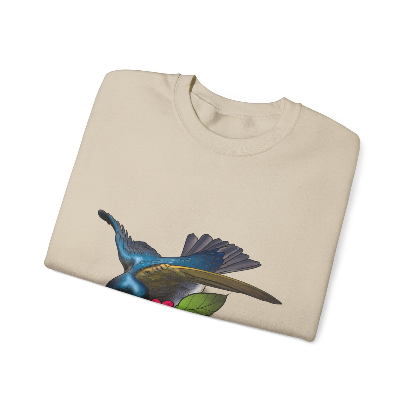 Swallow & Hibiscus Crewneck Sweatshirt — Tropical Bird Graphic Pullover