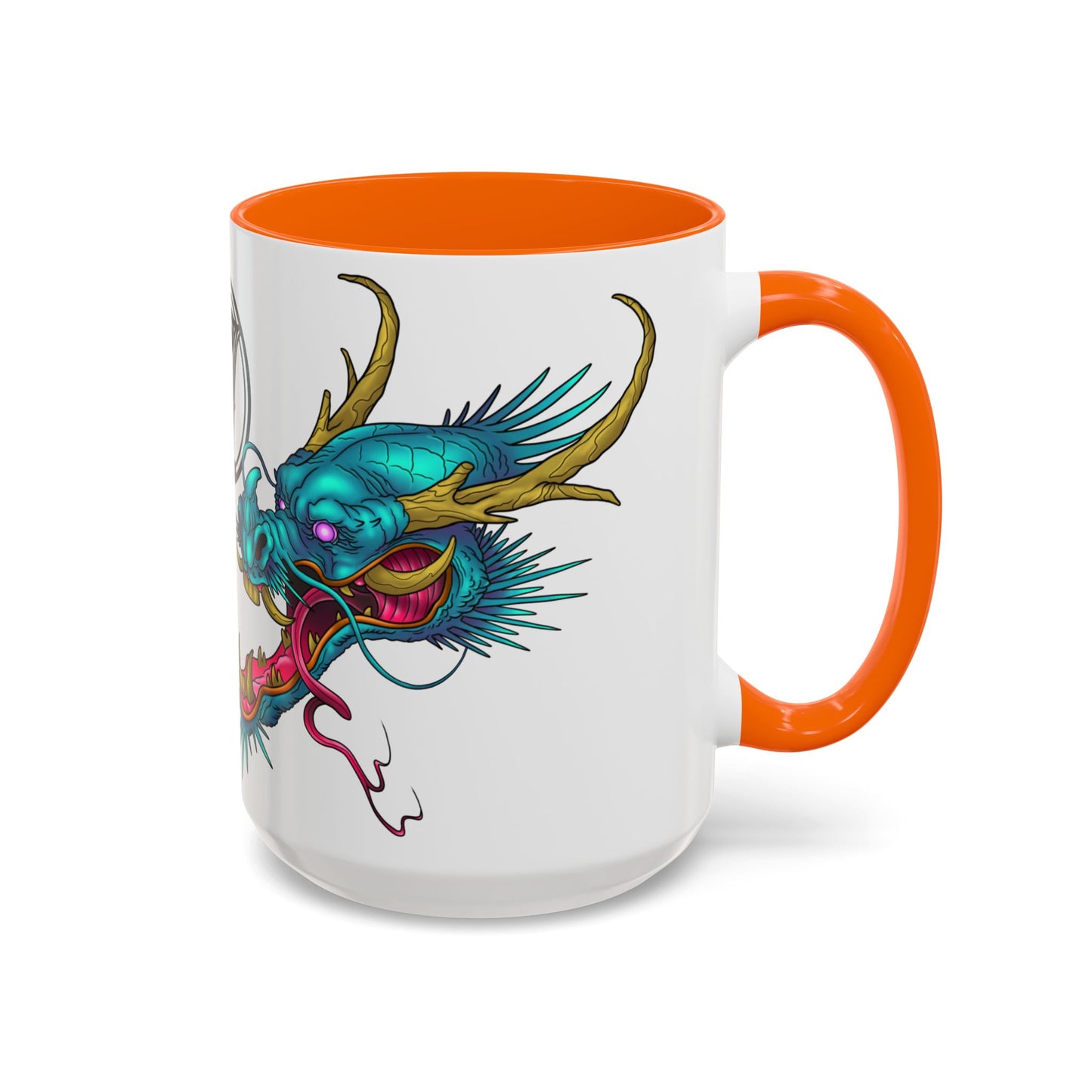 Dragon Crest Accent Coffee Mug — Vibrant Mythical Tea & Coffee Cup