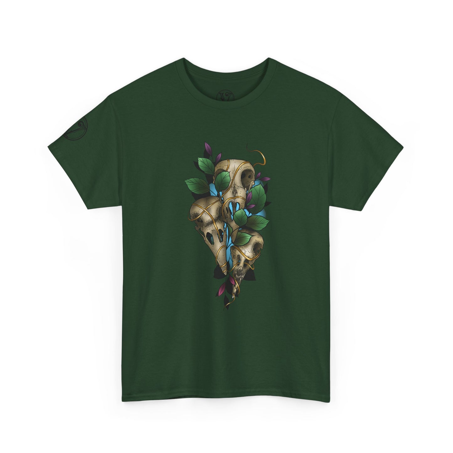 Skull & Vines Graphic Tee — Botanical Skull Art T-Shirt