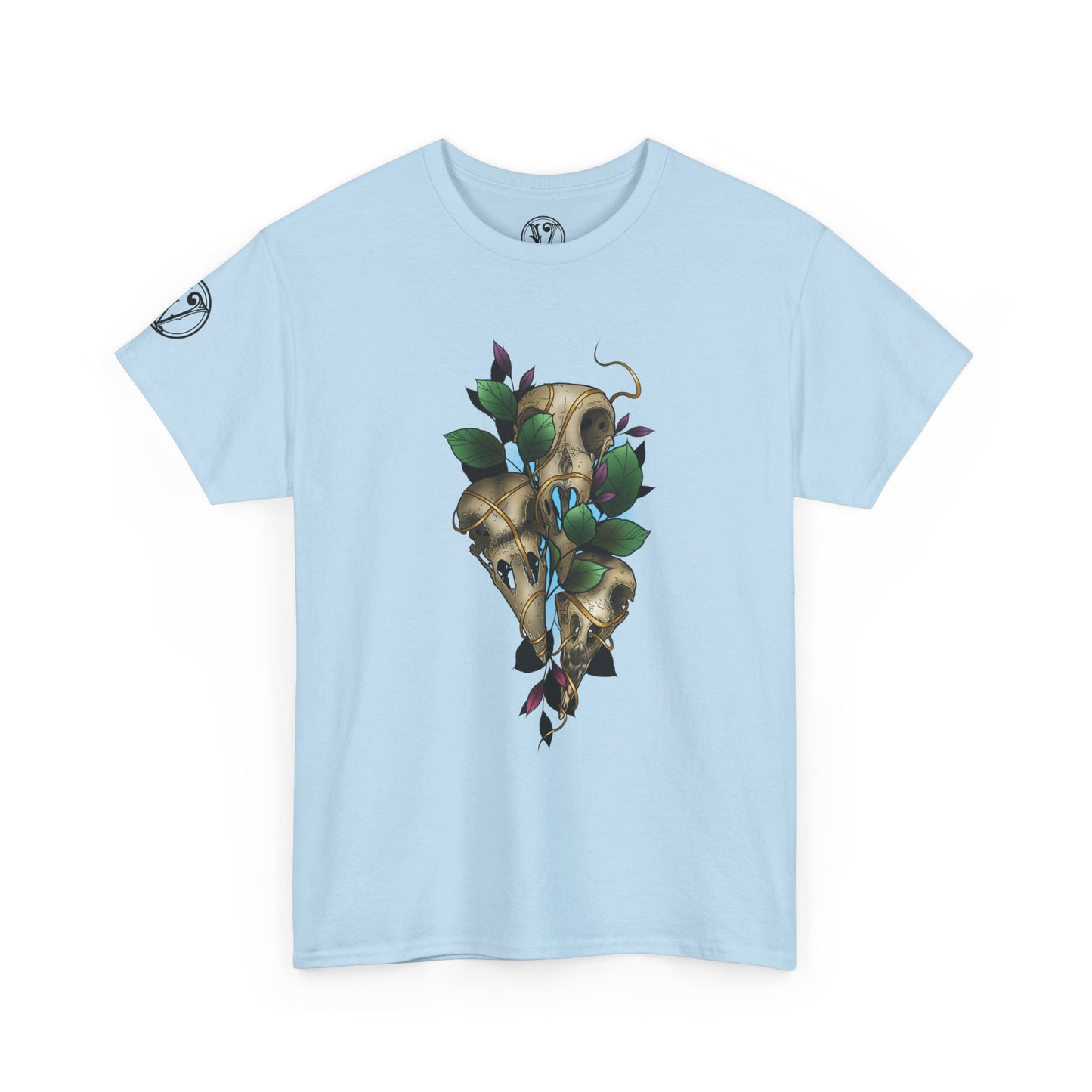 Skull & Vines Graphic Tee — Botanical Skull Art T-Shirt