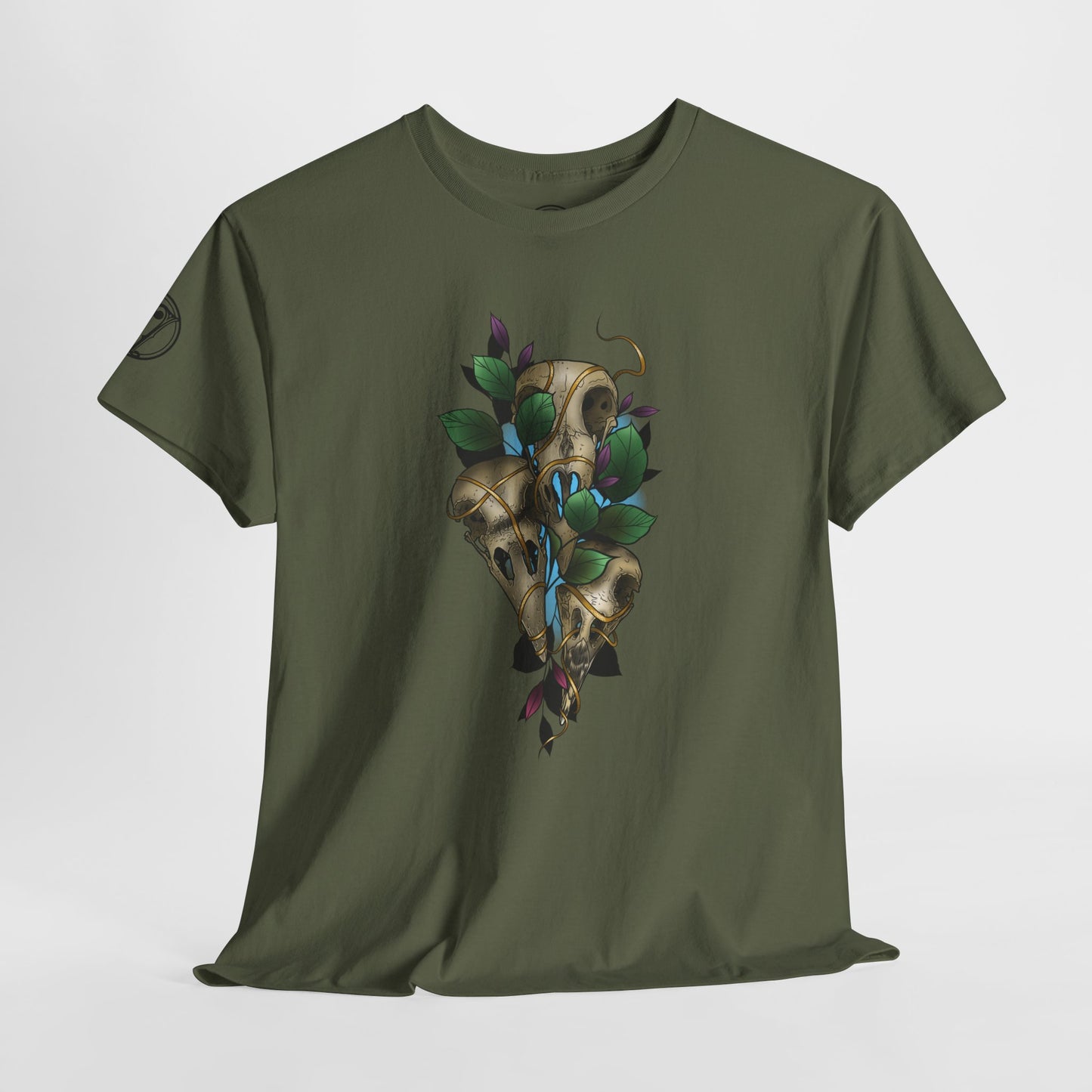 Skull & Vines Graphic Tee — Botanical Skull Art T-Shirt