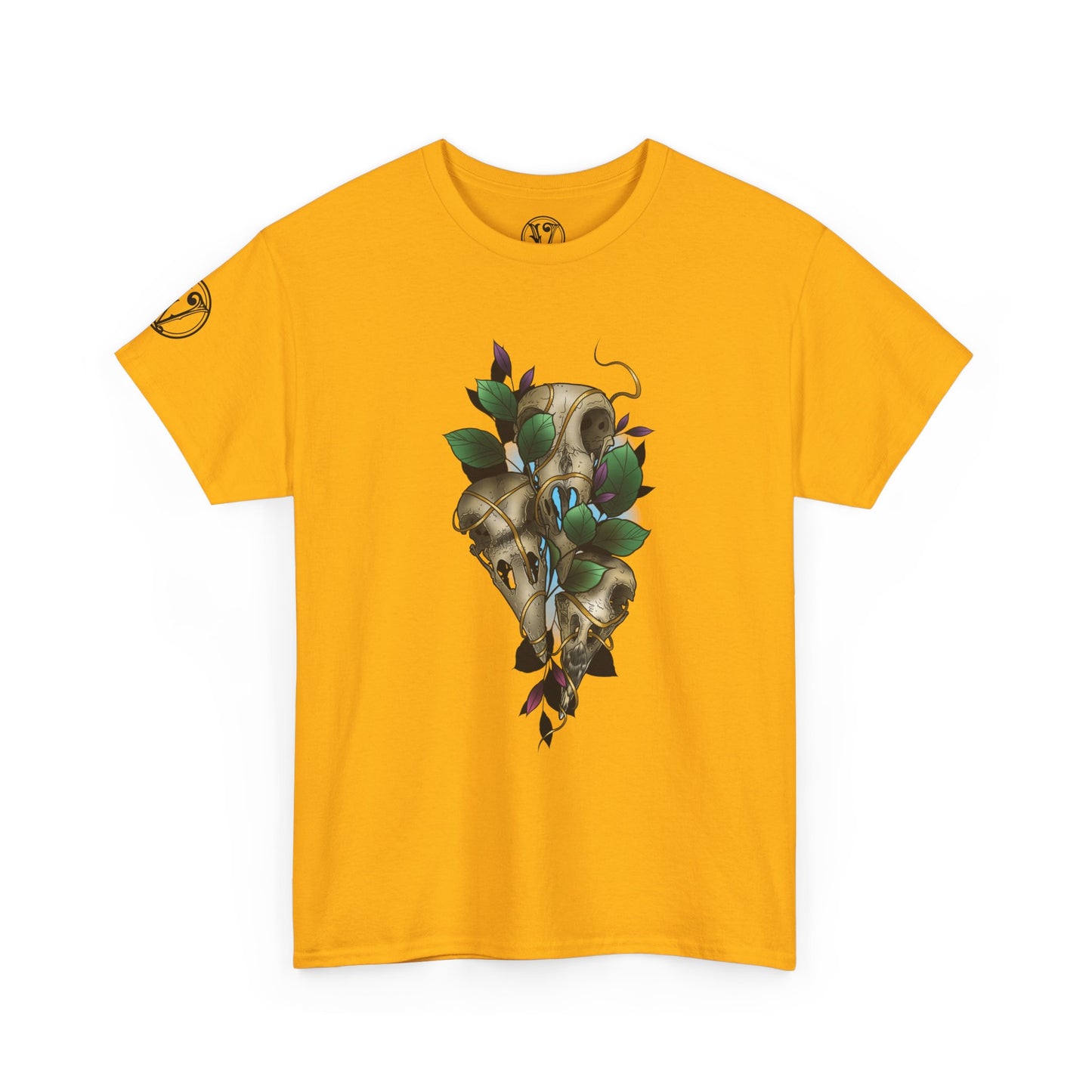 Skull & Vines Graphic Tee — Botanical Skull Art T-Shirt