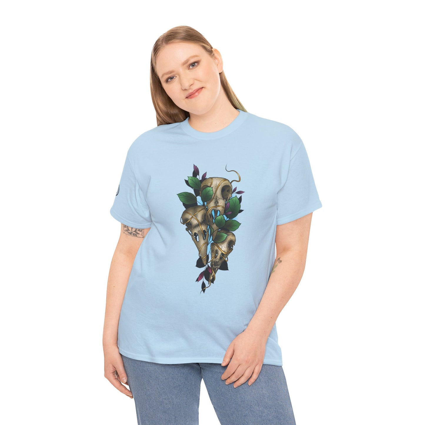 Skull & Vines Graphic Tee — Botanical Skull Art T-Shirt