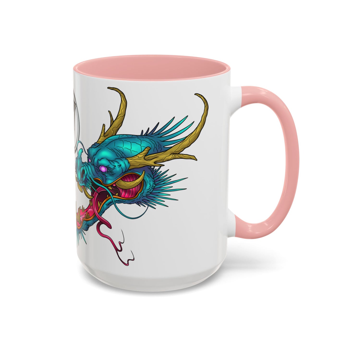 Dragon Crest Accent Coffee Mug — Vibrant Mythical Tea & Coffee Cup
