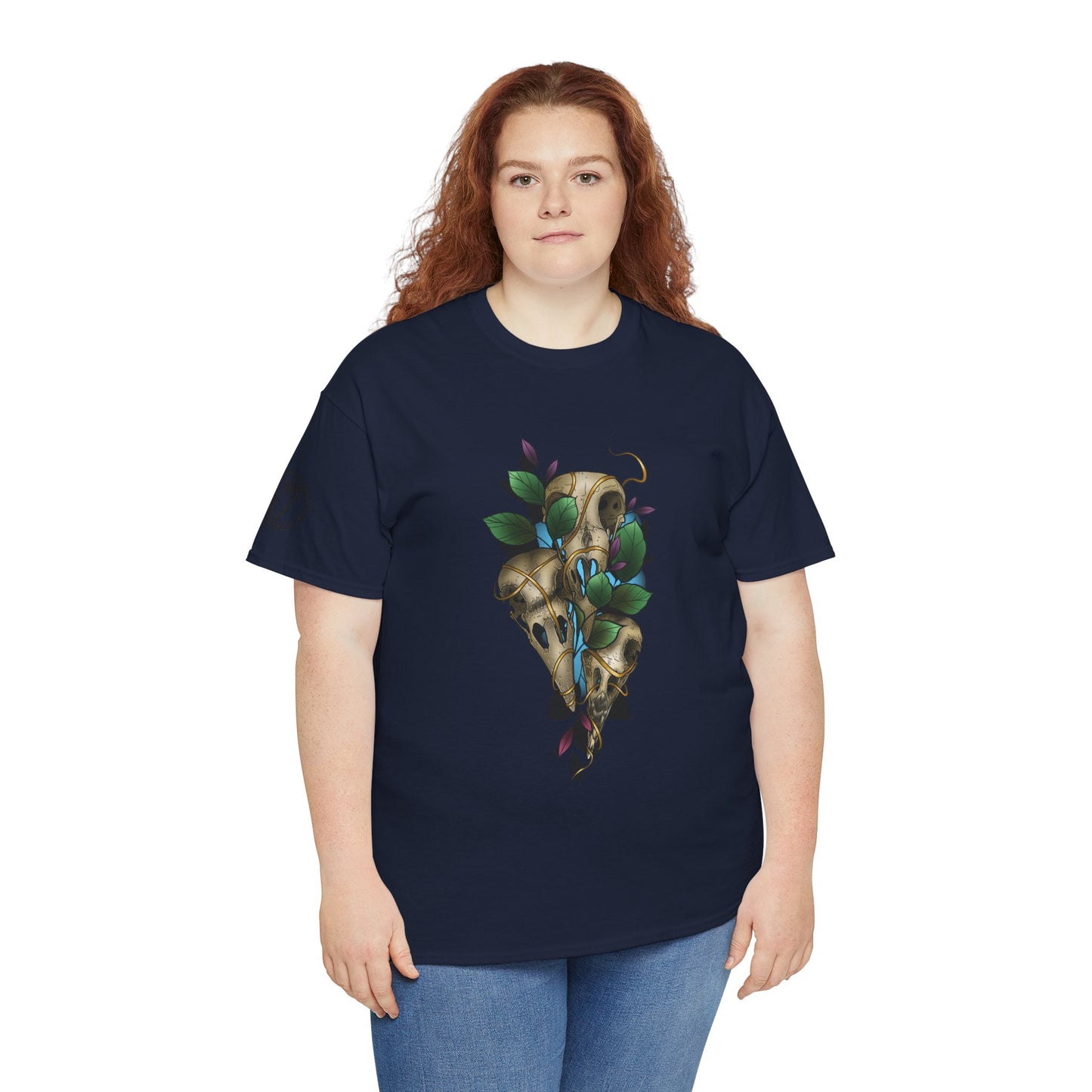 Skull & Vines Graphic Tee — Botanical Skull Art T-Shirt