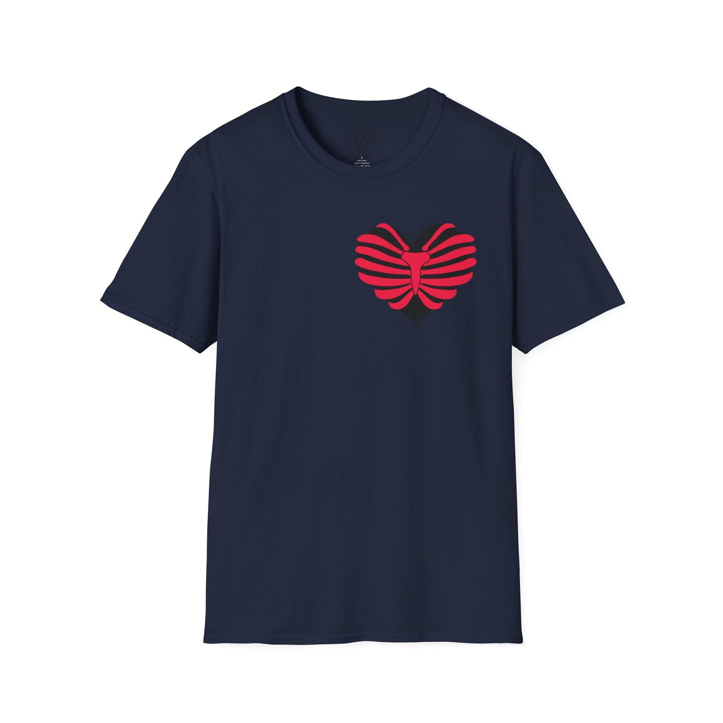 Red & Black Striped Heart T-Shirt — Cute Heart Graphic Tee