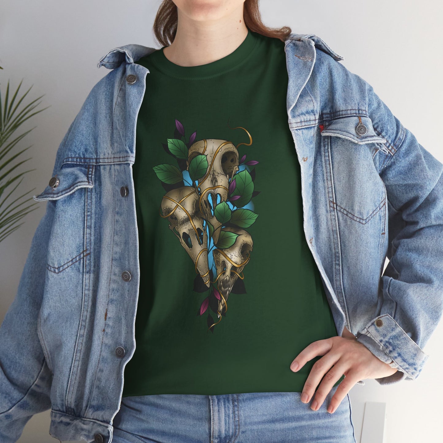 Skull & Vines Graphic Tee — Botanical Skull Art T-Shirt