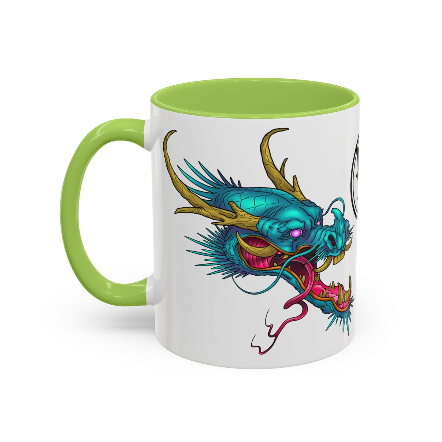 Dragon Crest Accent Coffee Mug — Vibrant Mythical Tea & Coffee Cup
