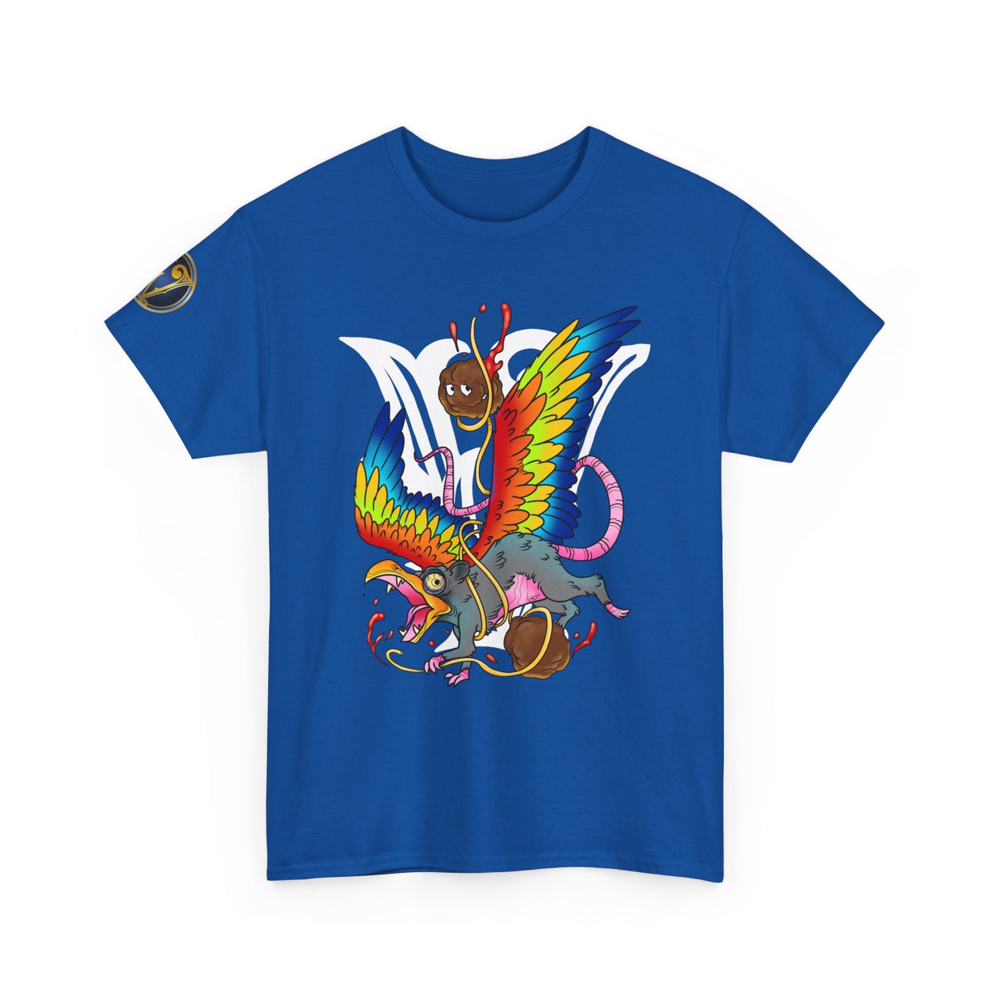 Graphic Tee — Colorful Mythical Bird & Rose Streetwear T-Shirt