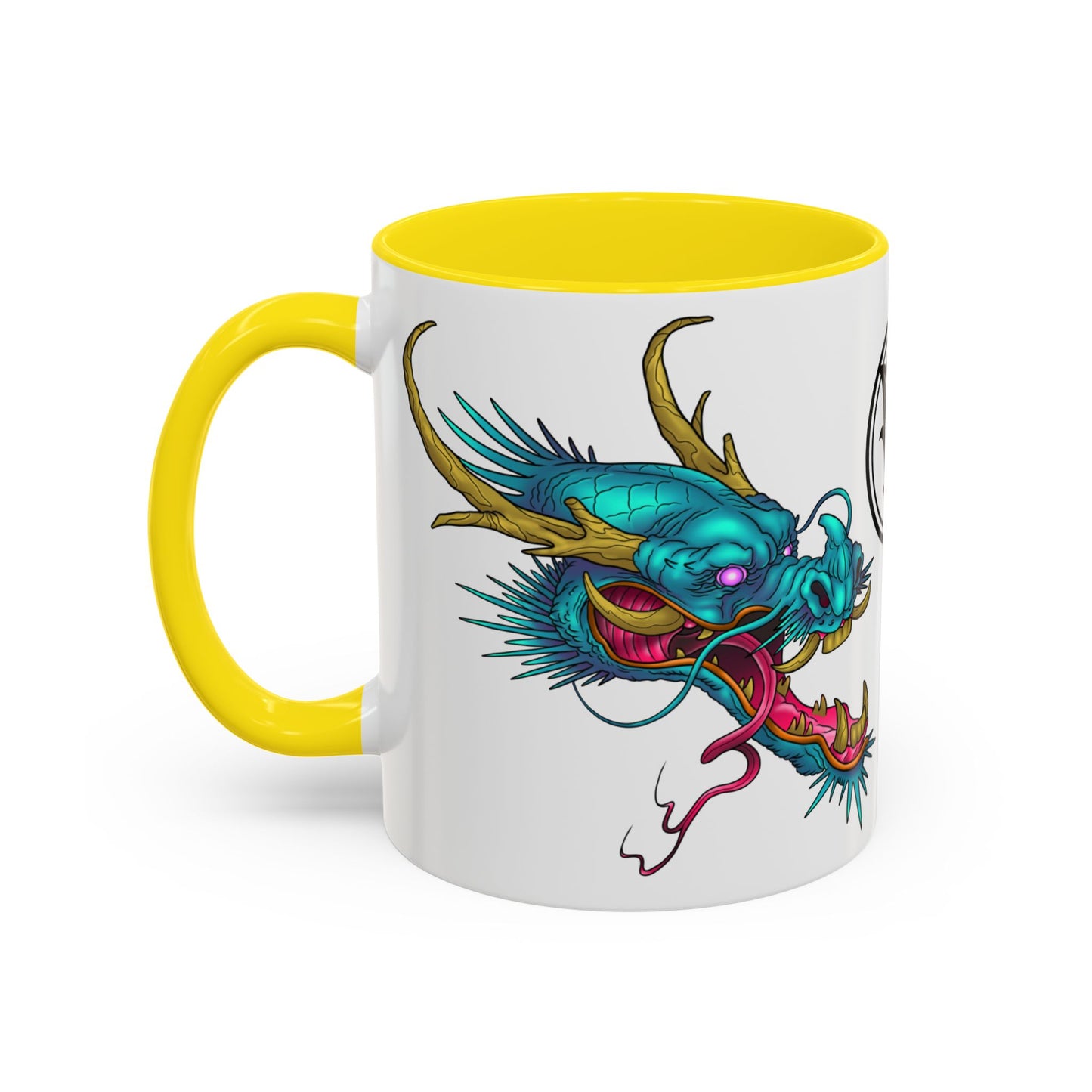 Dragon Crest Accent Coffee Mug — Vibrant Mythical Tea & Coffee Cup