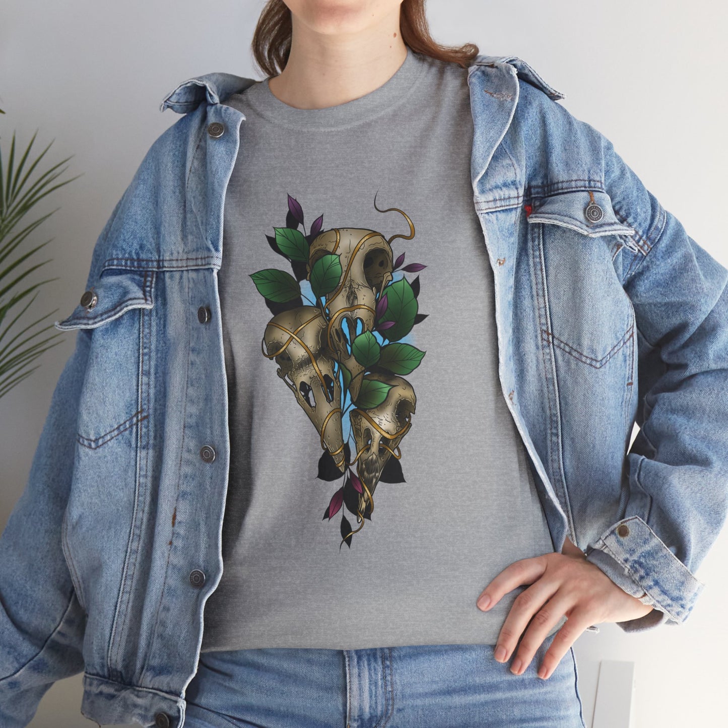 Skull & Vines Graphic Tee — Botanical Skull Art T-Shirt