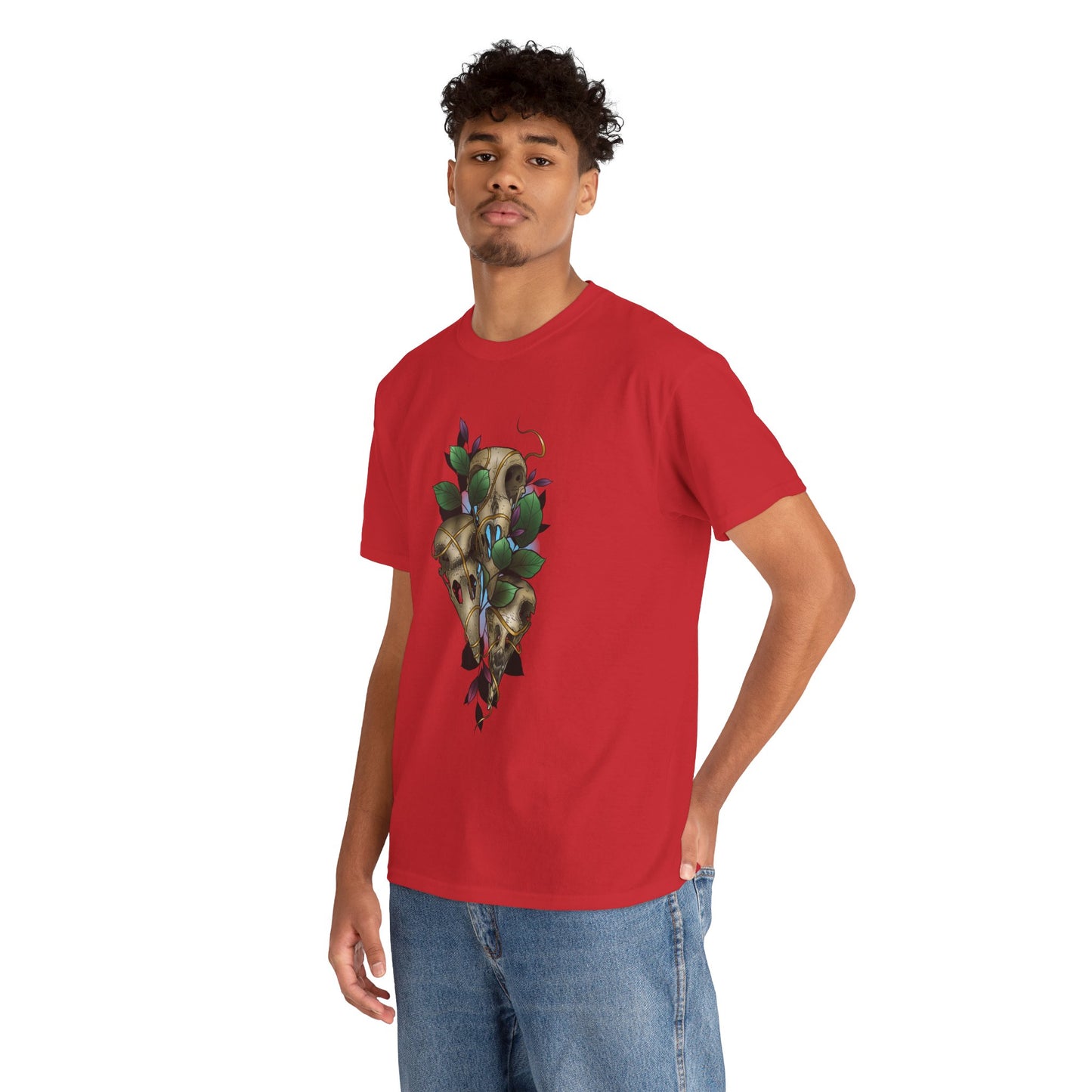 Skull & Vines Graphic Tee — Botanical Skull Art T-Shirt