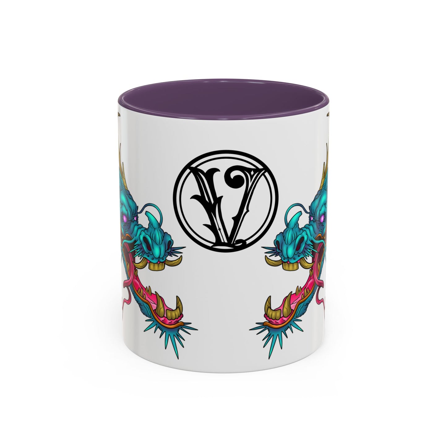 Dragon Crest Accent Coffee Mug — Vibrant Mythical Tea & Coffee Cup