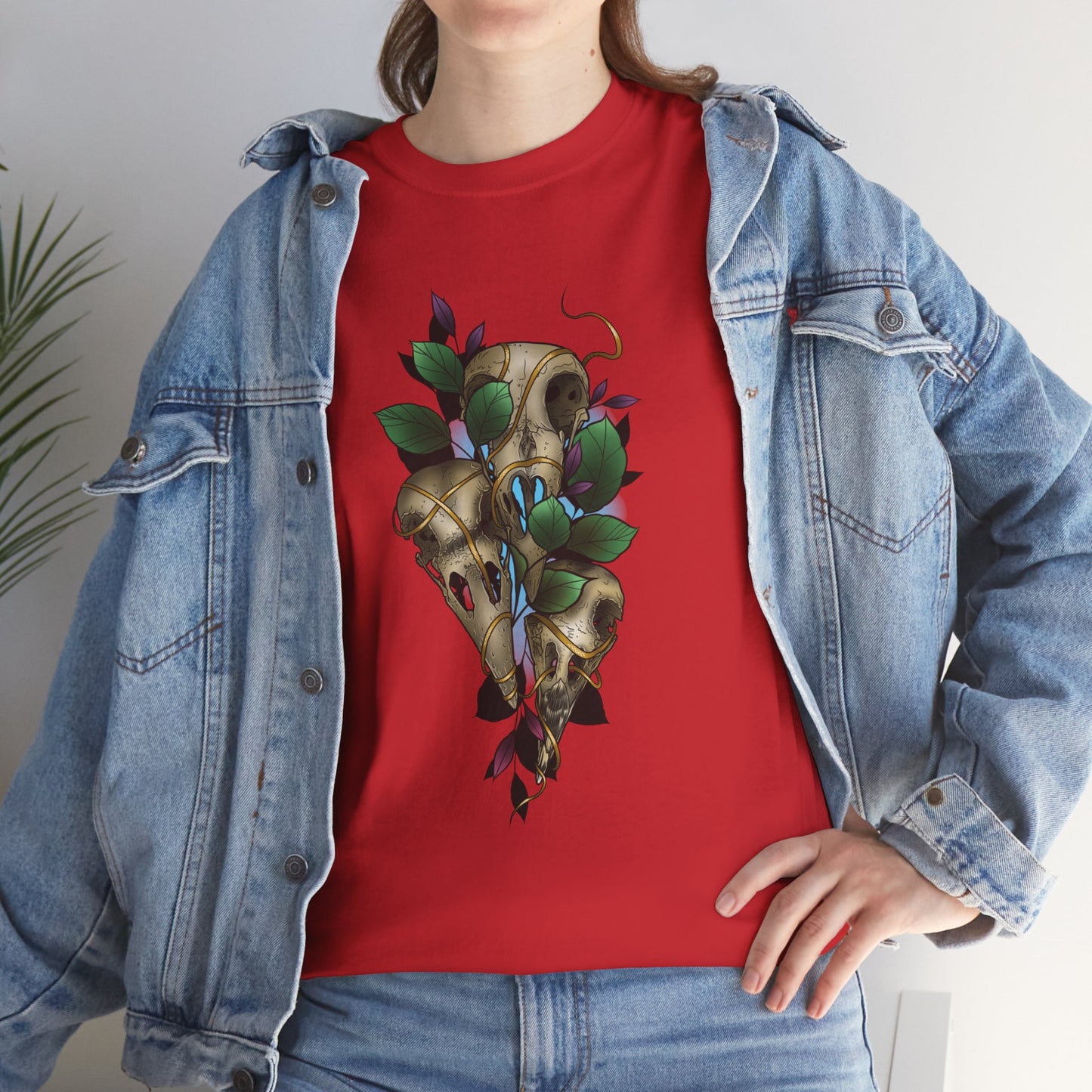 Skull & Vines Graphic Tee — Botanical Skull Art T-Shirt
