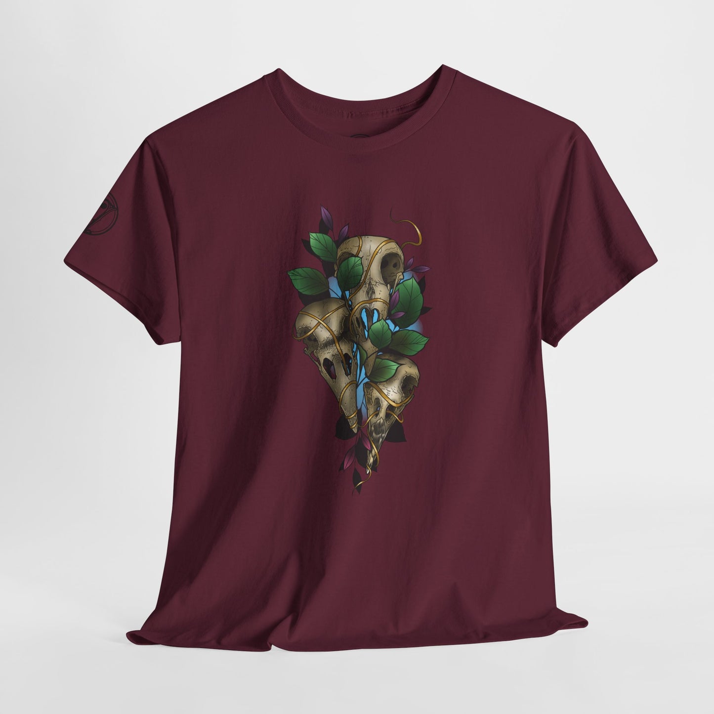 Skull & Vines Graphic Tee — Botanical Skull Art T-Shirt