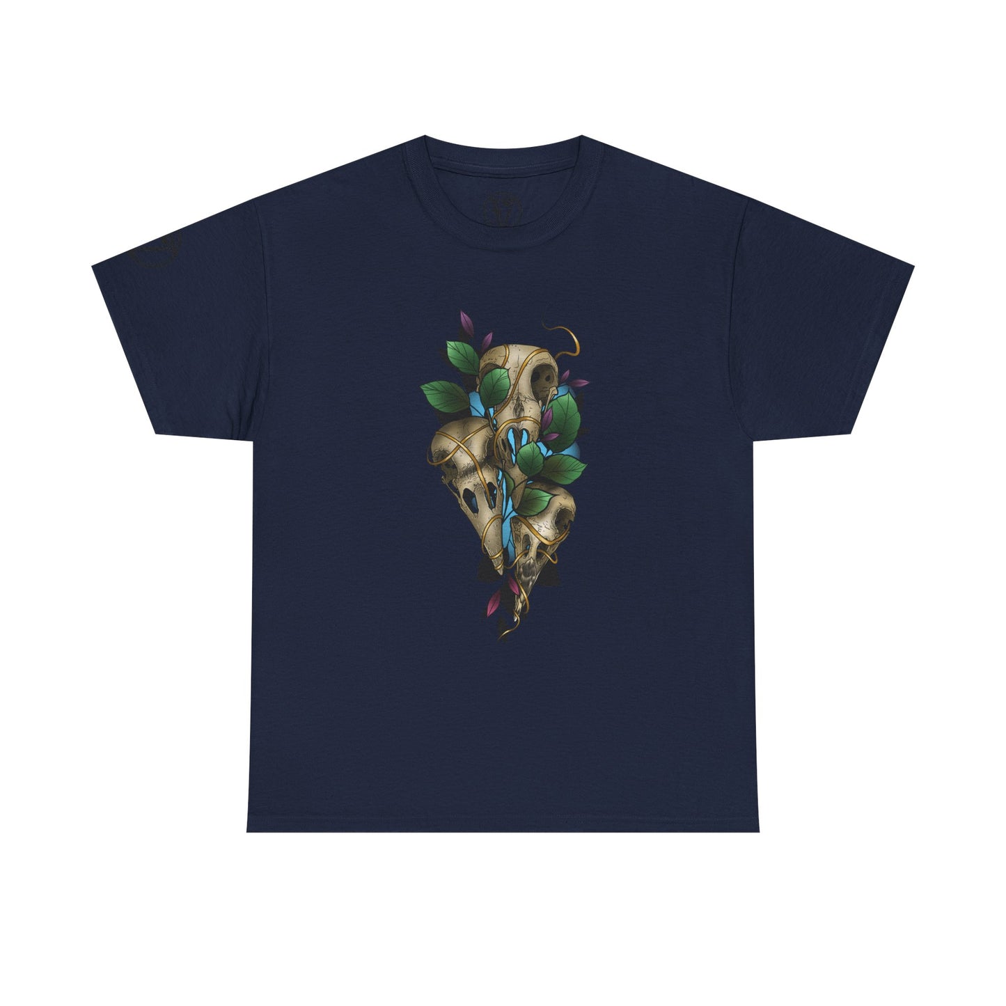 Skull & Vines Graphic Tee — Botanical Skull Art T-Shirt