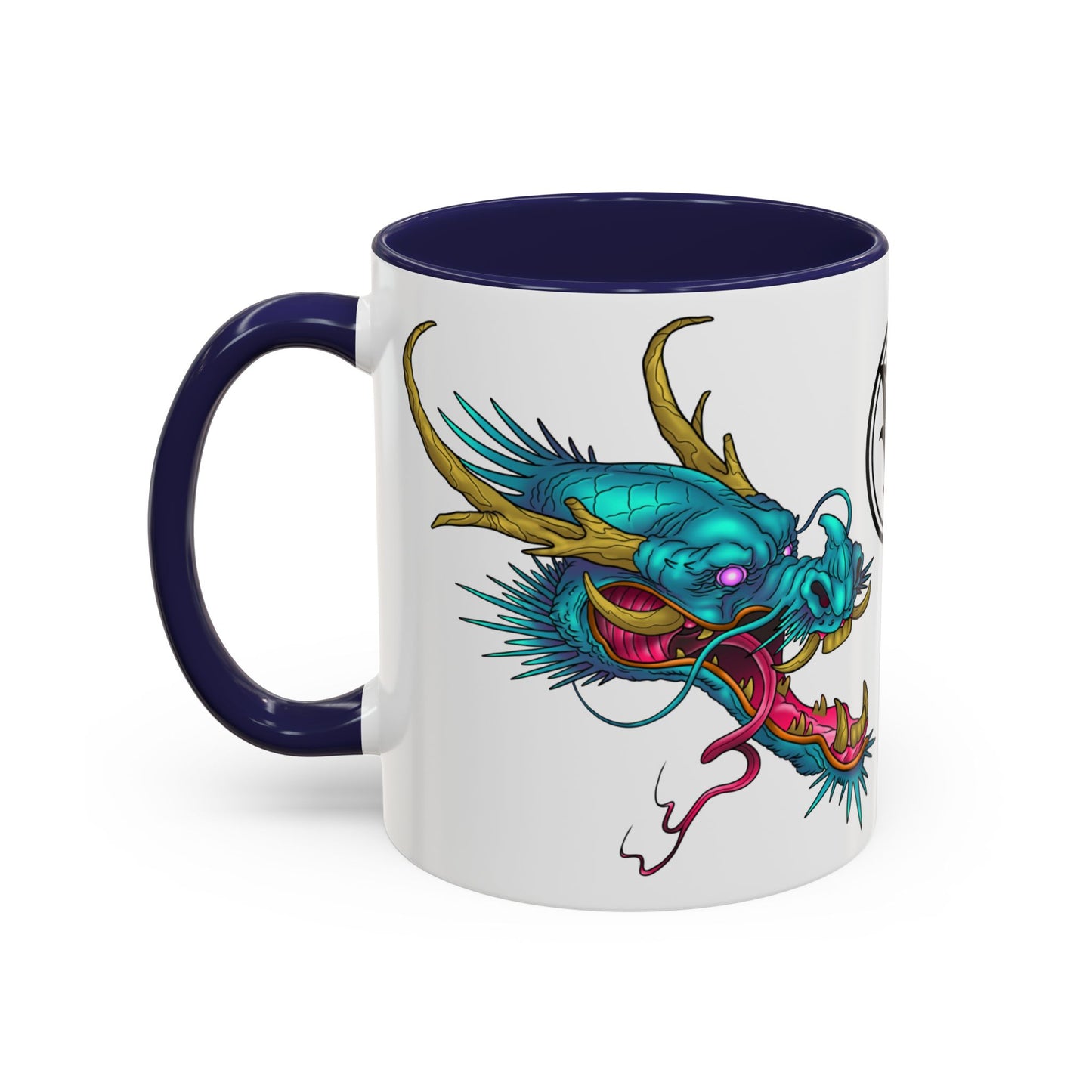 Dragon Crest Accent Coffee Mug — Vibrant Mythical Tea & Coffee Cup