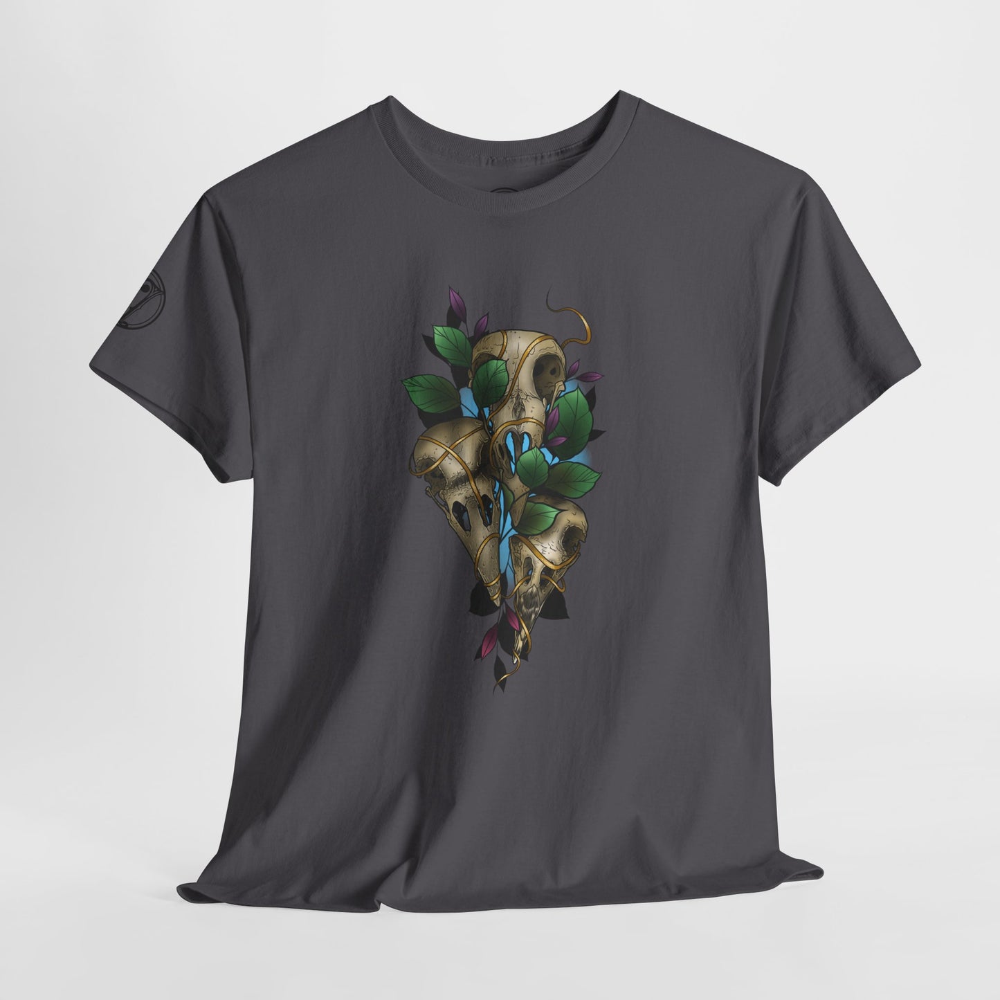 Skull & Vines Graphic Tee — Botanical Skull Art T-Shirt