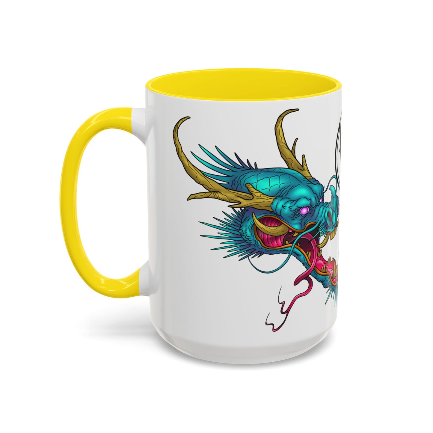 Dragon Crest Accent Coffee Mug — Vibrant Mythical Tea & Coffee Cup