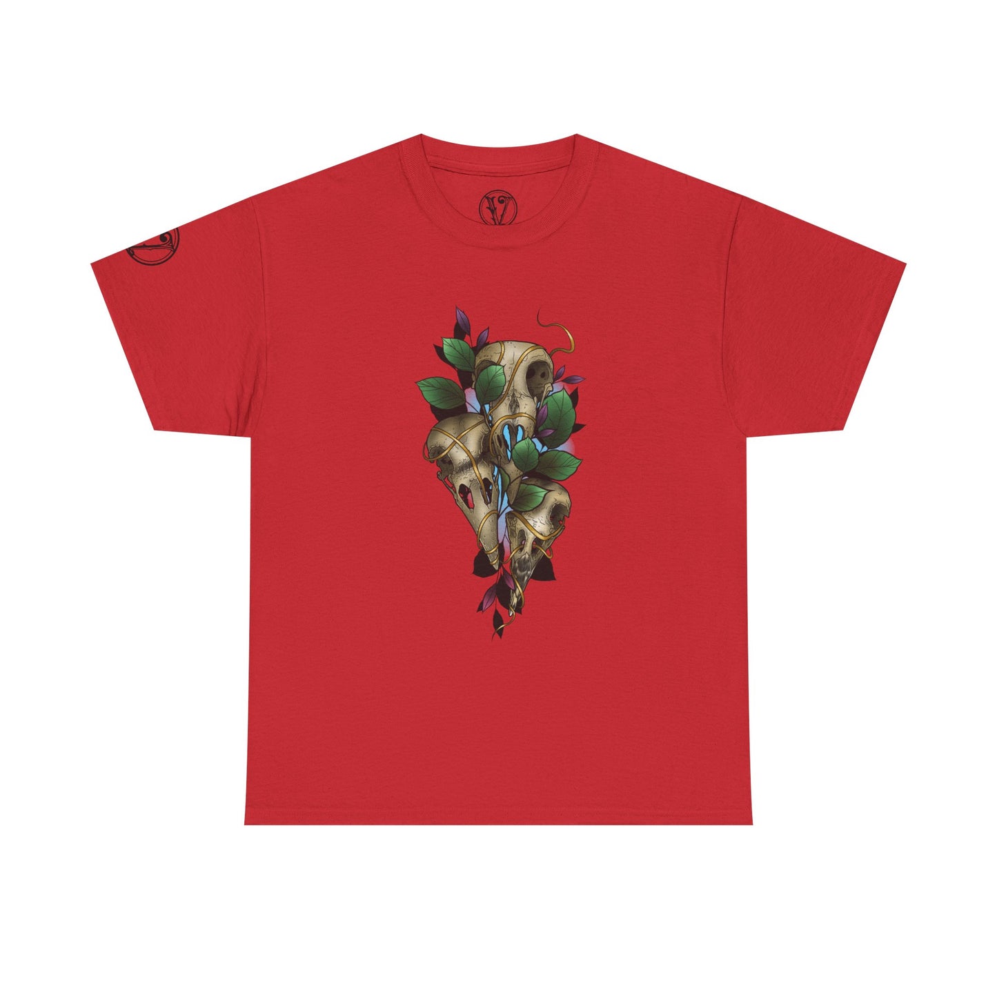 Skull & Vines Graphic Tee — Botanical Skull Art T-Shirt