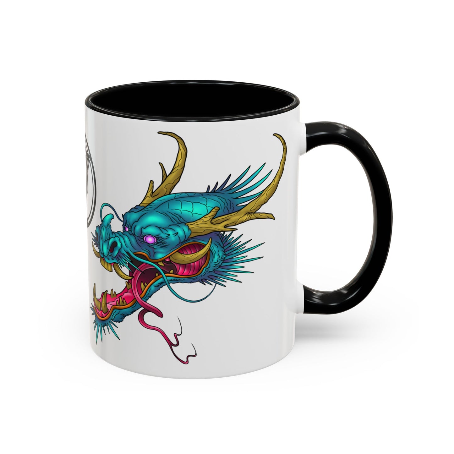 Dragon Crest Accent Coffee Mug — Vibrant Mythical Tea & Coffee Cup