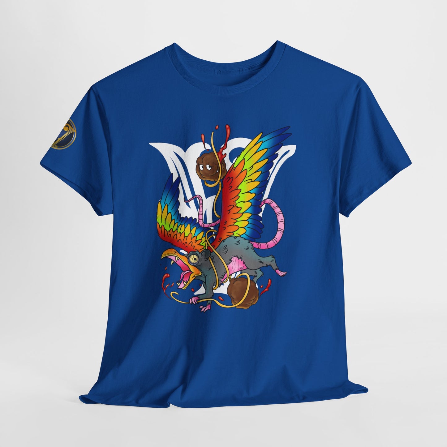 Graphic Tee — Colorful Mythical Bird & Rose Streetwear T-Shirt