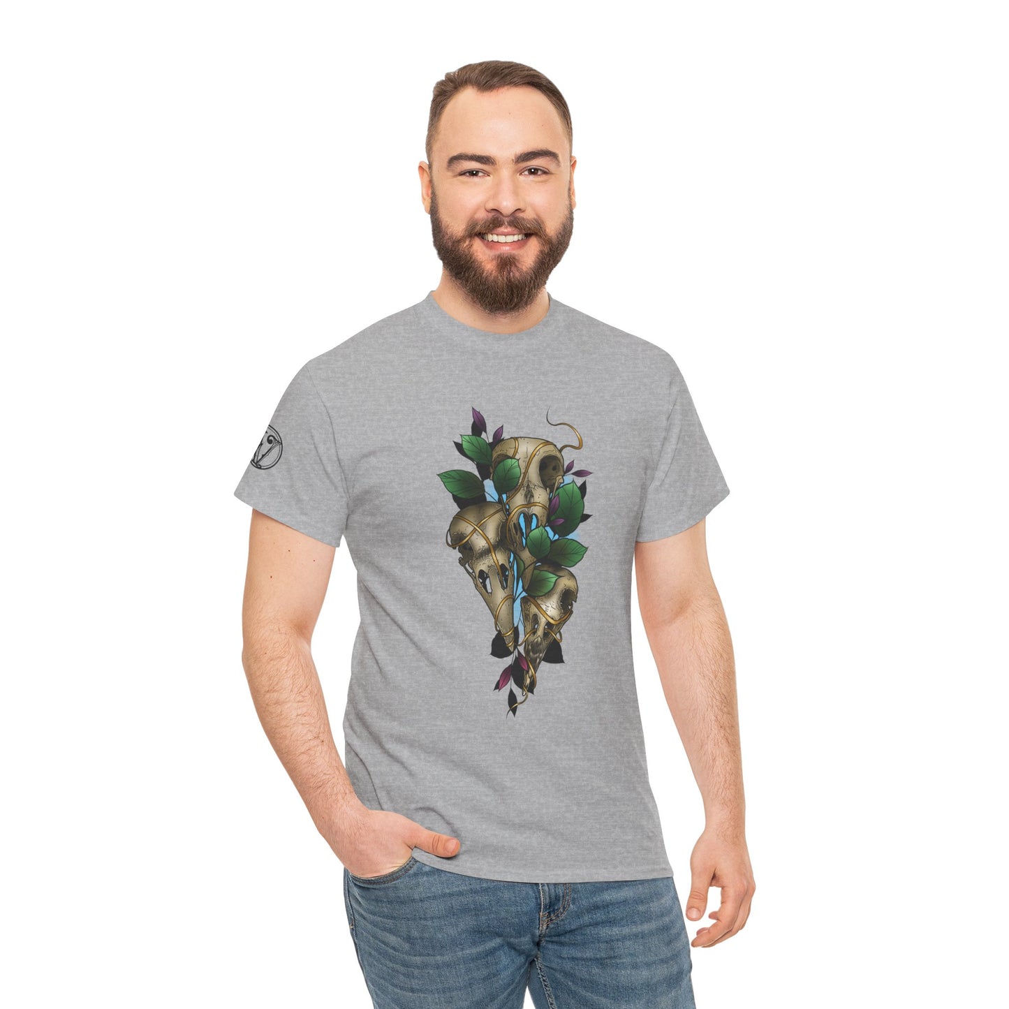Skull & Vines Graphic Tee — Botanical Skull Art T-Shirt