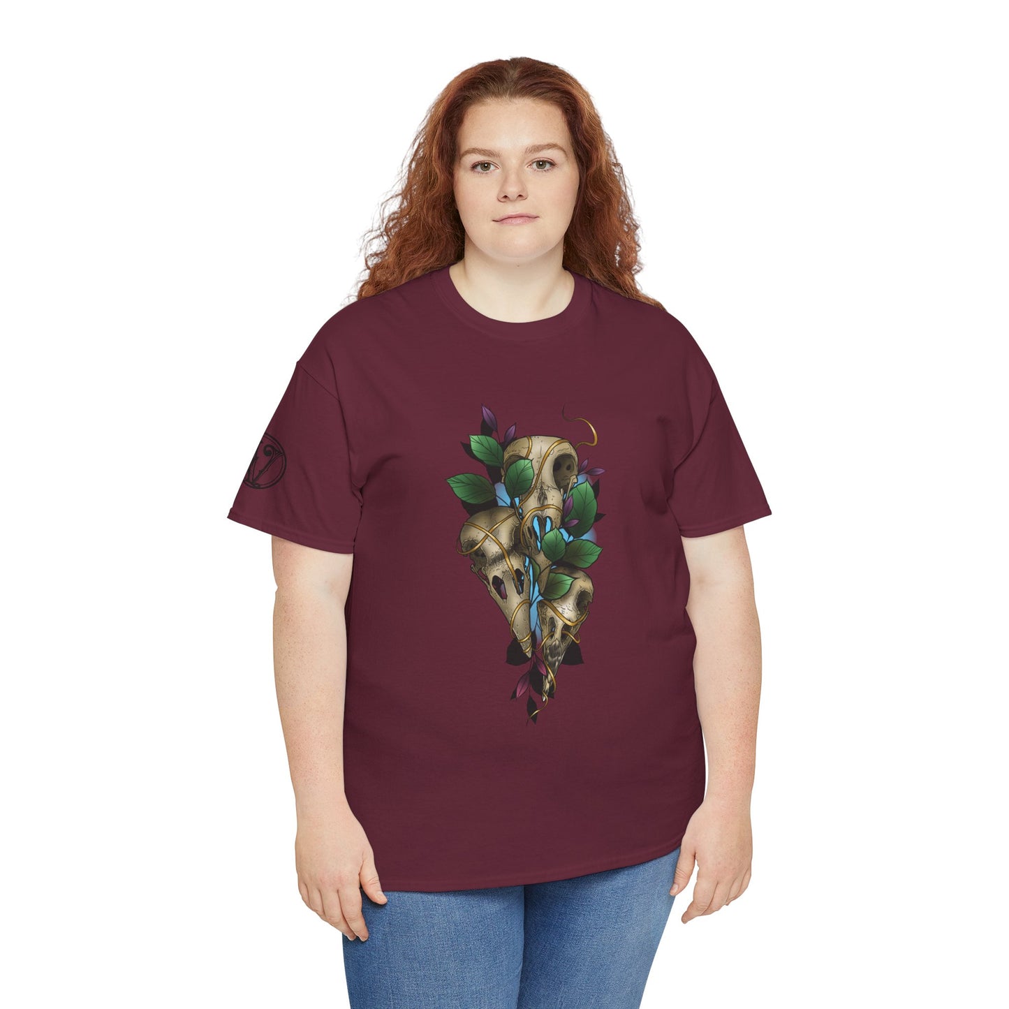 Skull & Vines Graphic Tee — Botanical Skull Art T-Shirt