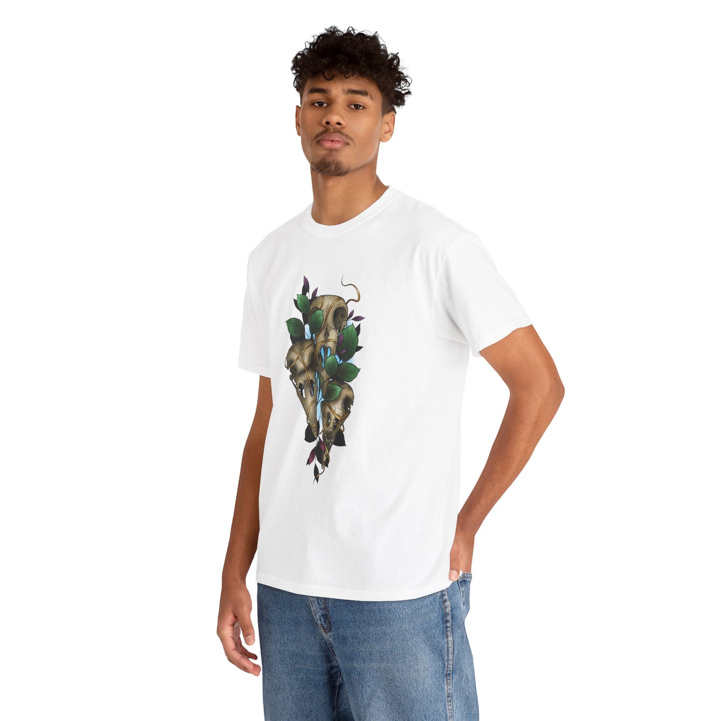 Skull & Vines Graphic Tee — Botanical Skull Art T-Shirt