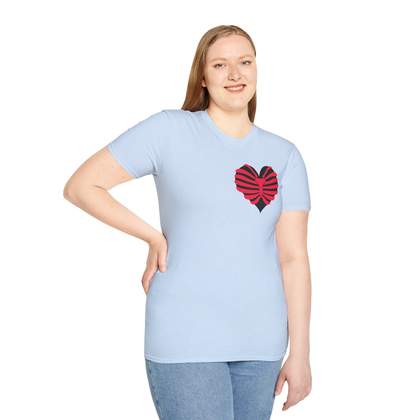 Red & Black Striped Heart T-Shirt — Cute Heart Graphic Tee