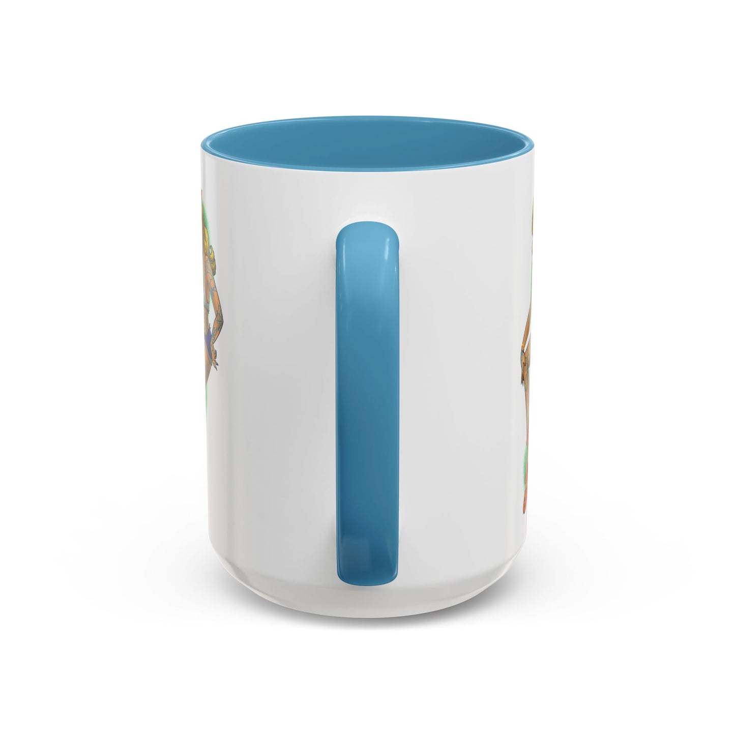 Vintage Pin-Up Coffee Mug with Gold Monogram V — Retro Tattoo Style Accent Mug (11/15oz)