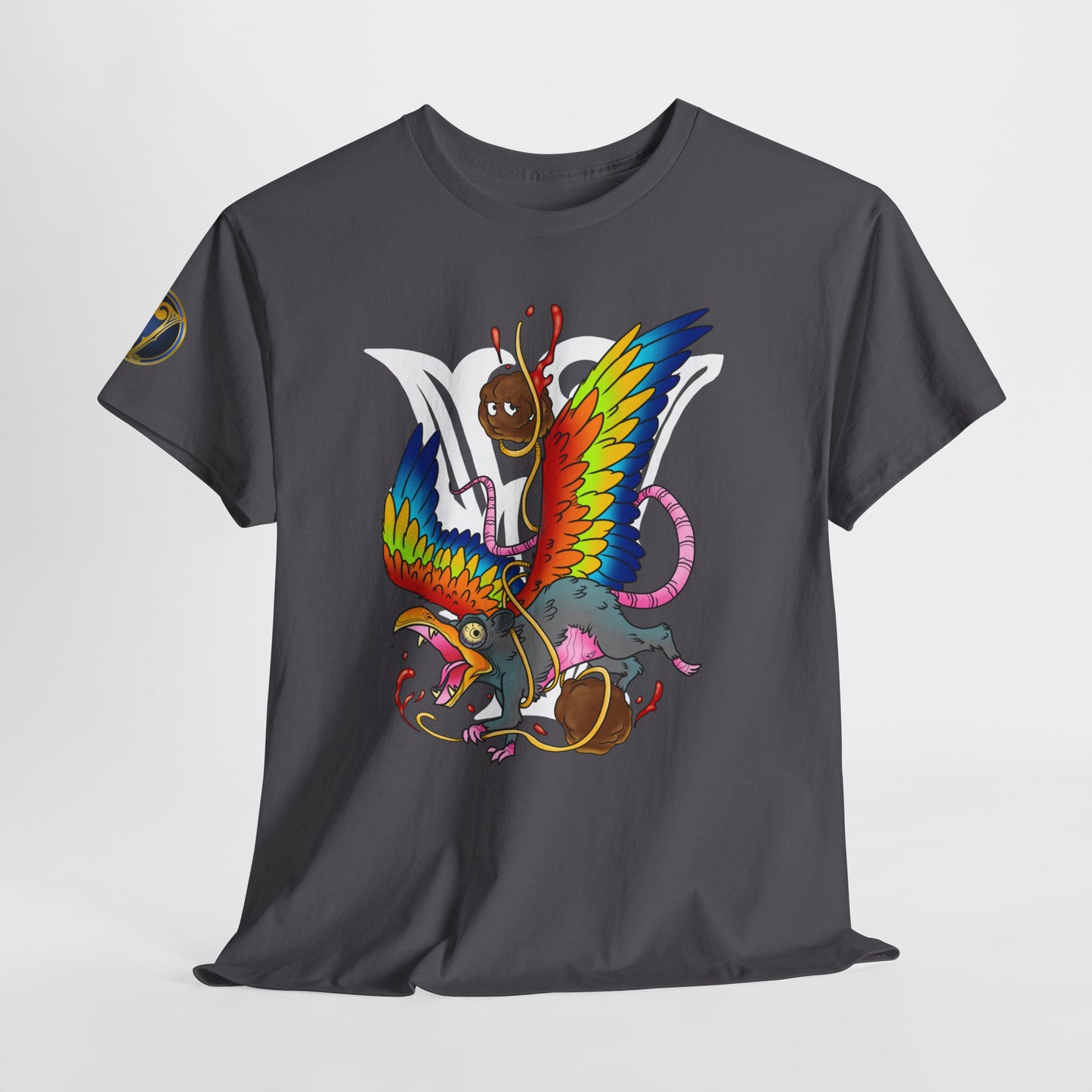 Graphic Tee — Colorful Mythical Bird & Rose Streetwear T-Shirt