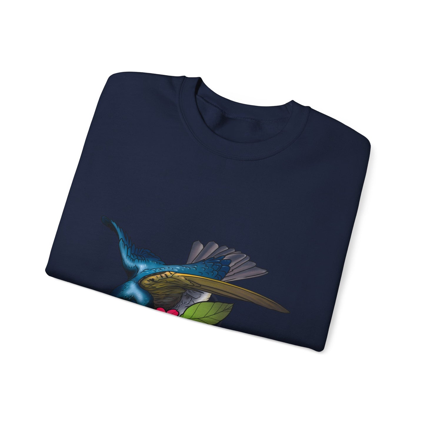 Swallow & Hibiscus Crewneck Sweatshirt — Tropical Bird Graphic Pullover