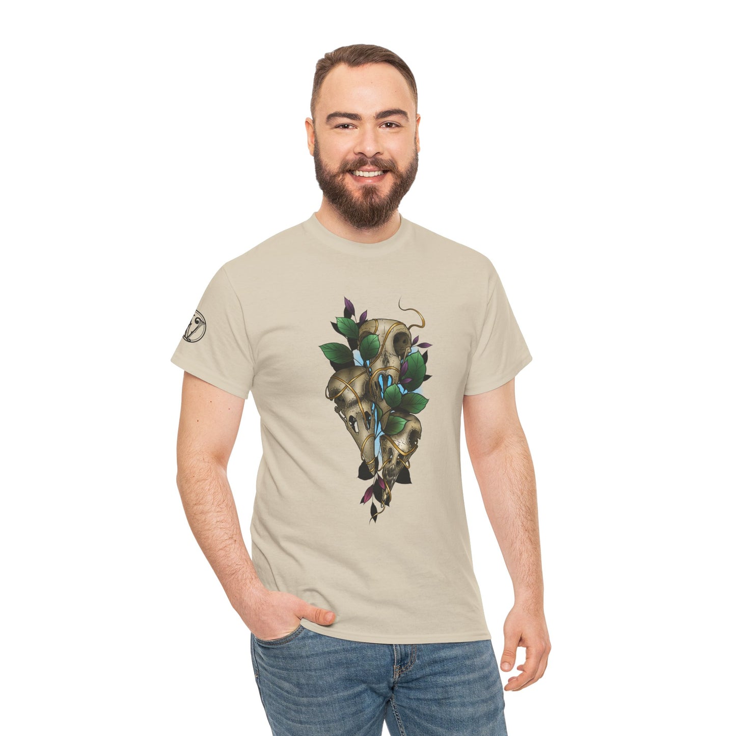 Skull & Vines Graphic Tee — Botanical Skull Art T-Shirt