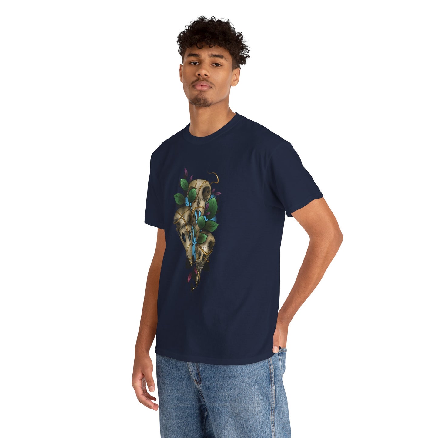 Skull & Vines Graphic Tee — Botanical Skull Art T-Shirt
