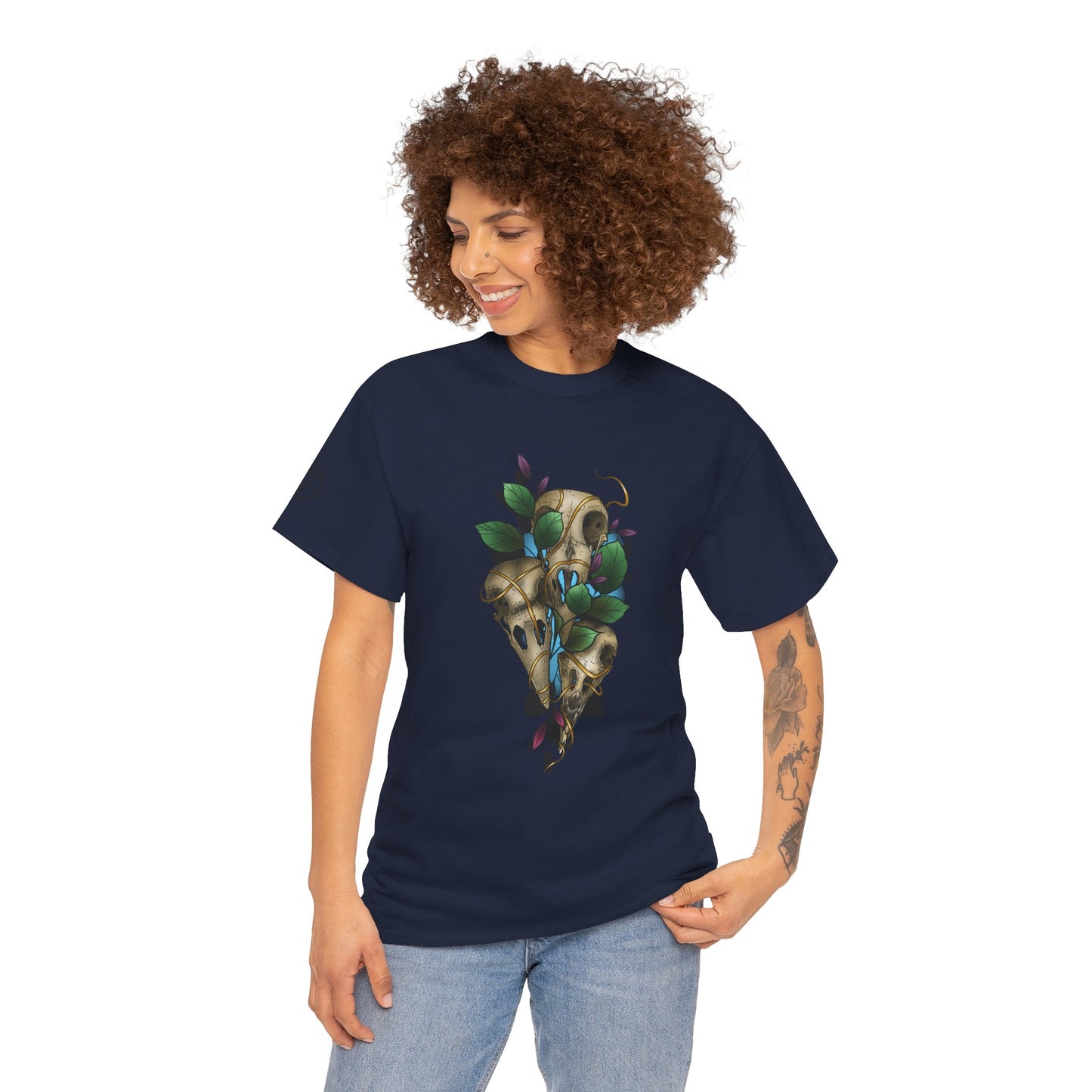 Skull & Vines Graphic Tee — Botanical Skull Art T-Shirt