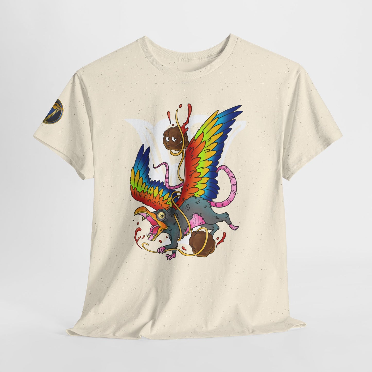 Graphic Tee — Colorful Mythical Bird & Rose Streetwear T-Shirt