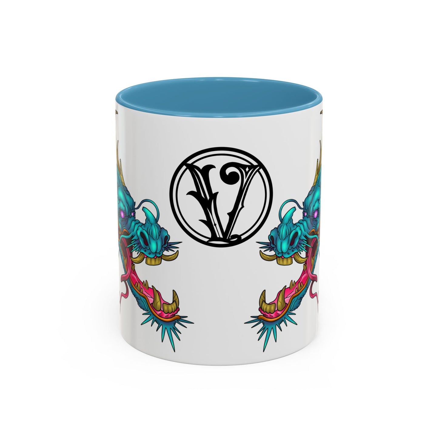 Dragon Crest Accent Coffee Mug — Vibrant Mythical Tea & Coffee Cup